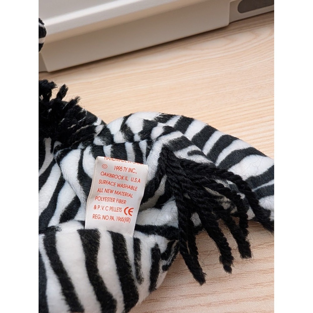TY Beanie Baby Ziggy Zebra Plush Toy Kids Collectibles Classroom Animals 1995 - Picture 4 of 7